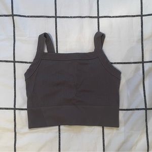 Abercrombie YPB seamlessCORE Ribbed Squareneck Tank in Gray, Size M